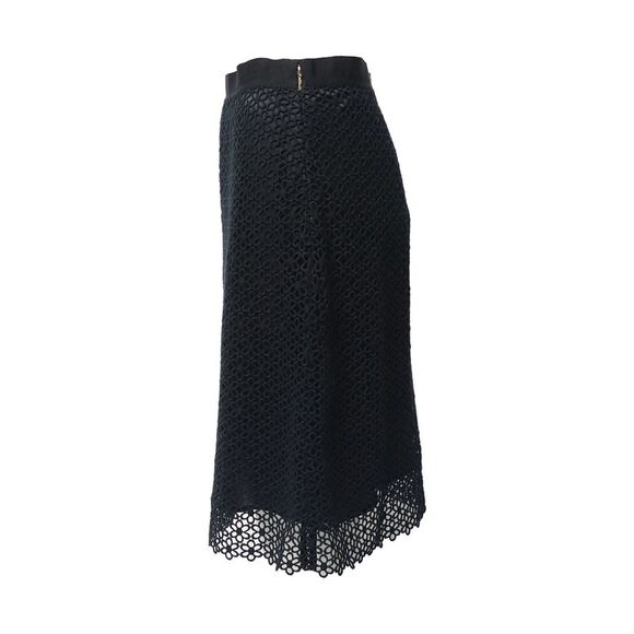 Carolina Herrera Lace Skirt in Black Cotton - Picture 2 of 6
